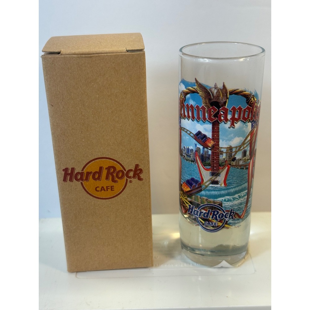 Hard Rock Cafe Minneapolis 2006 Roller Coaster 4in Shot Glass Cordial Glassware